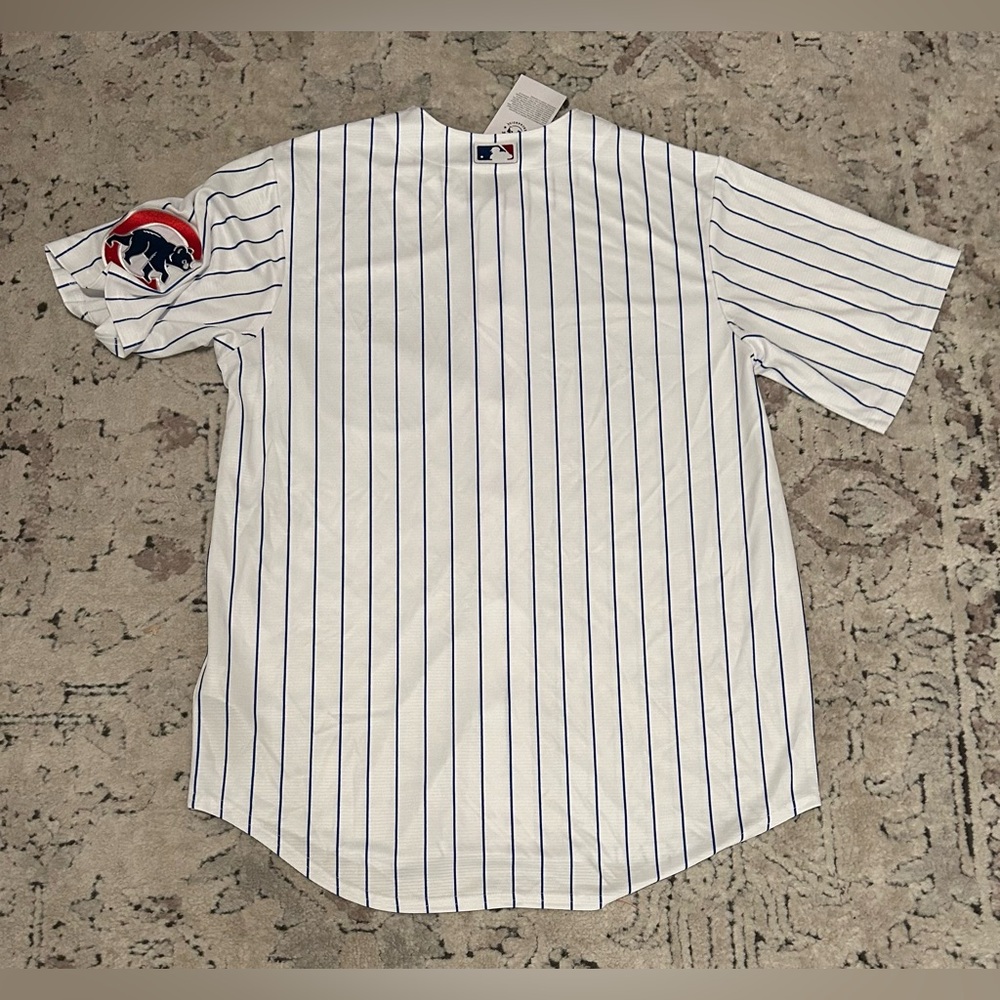 Nike Authentic Chicago Cubs MLB Baseball Pinstripe with Patch Jersey Men’s Sz: M - Picture 6 of 6